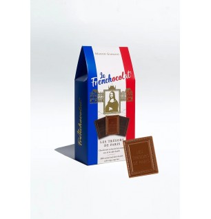 Le Frenchocolat- Les trésors de Paris- Chocolat noir et chocolat lait caramel et crêpe dentelle- Maison Guinguet- 200g