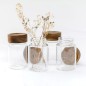 Set 4 pots de conservation en verre et couvercle bois