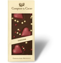 Tablette de Chocolat au lait Coeurs- Comptoir du cacao- 90g