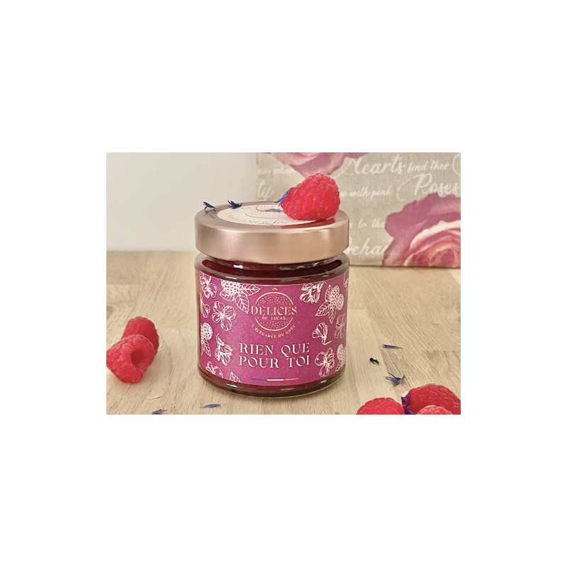 "Rien que pour toi"  Confiture Framboise Violette 230g O'Délices de Lucas