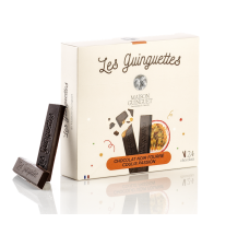 LES GUINGUETTES Chocolat Noir fourrées Passion - 180g Maison Guinguet