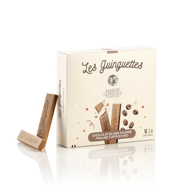 LES GUINGUETTES Chocolat blond fourrées praliné cappuccino - 180g Maison Guinguet