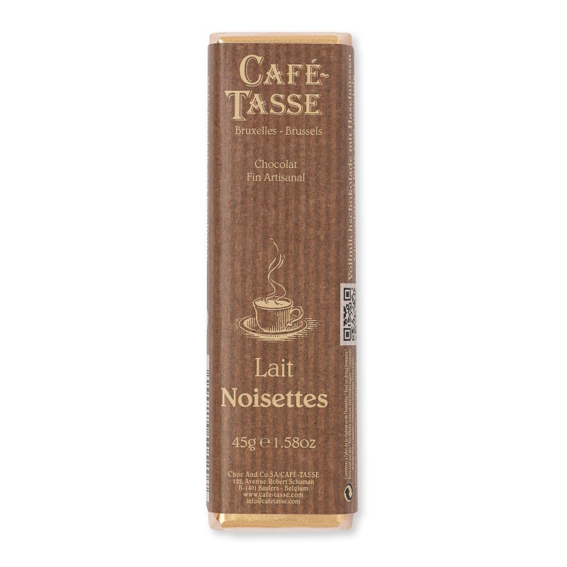 Barre de chocolat au Lait & Noisettes- Café Tasse- 45g