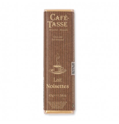 Barre de chocolat au Lait & Noisettes- Café Tasse- 45g