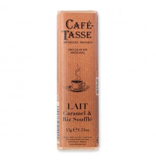 Barre de chocolat au Lait Caramel & Riz soufflé -Café Tasse- 45g