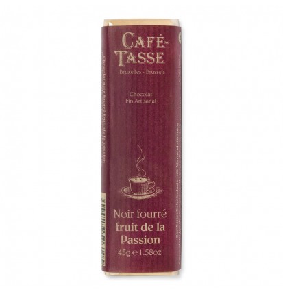 Barre de chocolat Noir fourré fruit de la Passion -Café Tasse- 45g