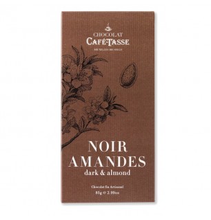 Tablette de chocolat Noir Amandes- Café Tasse- 85g